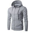 thumbnail image 1 of CHGBMOK Men's Full Zip Fleece Hoodie Regular Fit Long Sleeve Sweatshirt with Adjustable Drawstring and Kangaroo Pocket for Casual Daily Wear, 1 of 6