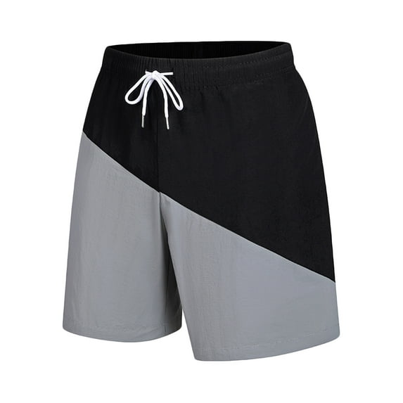 CHGBMOK Men's Shorts Casual Fashion Patchwork Shorts with Pocket Elastic Waist Shoort Pants Sizes XS-3XL