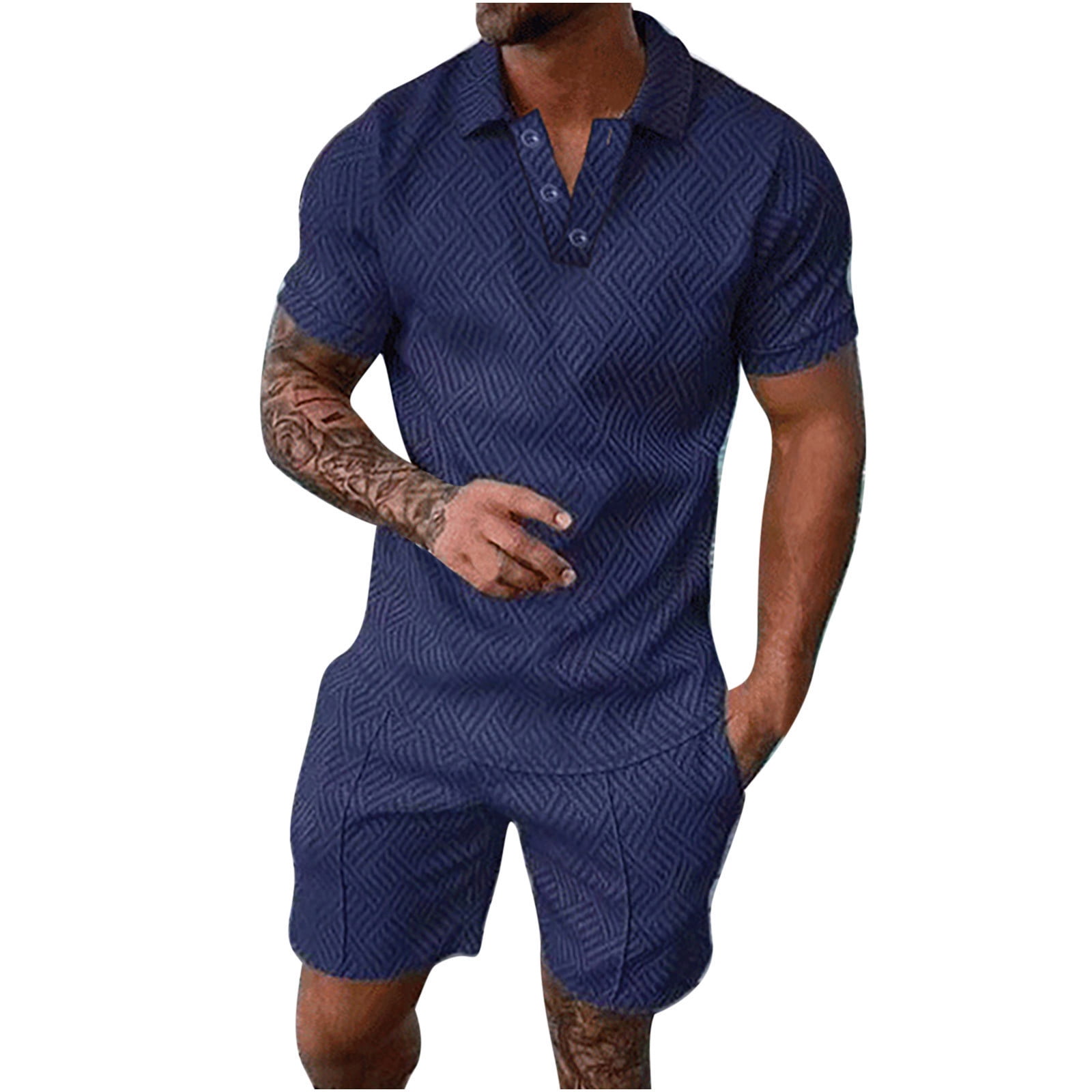 Men's Violently Sweat Suit Sports Short-sleeved Shorts Suit