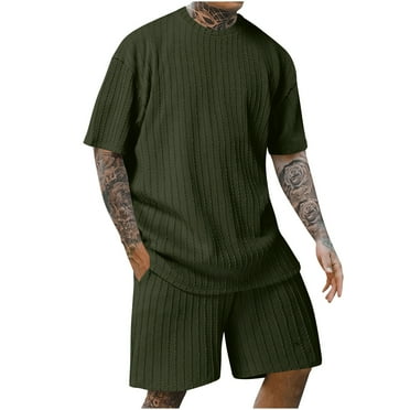 CHGBMOK Mens 2 Piece Outfits Summer Casual T Shirts and Shorts Tracksuit Sets Sizes S-4XL