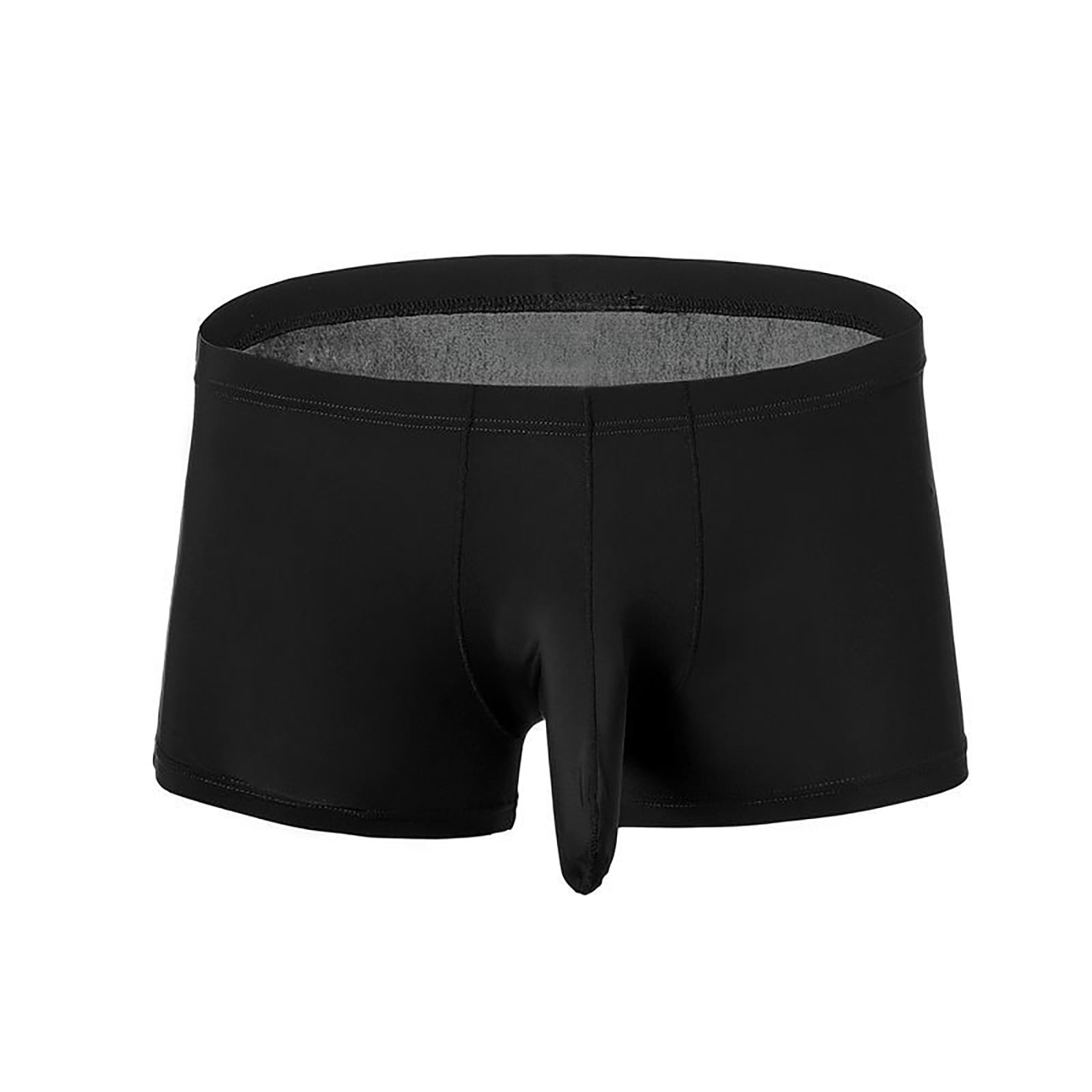 CHGBMOK Mens Boxer Briefs Solid Fashion Personalized Mid-Waist Hoop Panties  Buttock Covering Briefs Underwear 