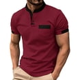 thumbnail image 1 of CHGBMOK Mens Casual Henley Shirts Short Sleeve Button Golf Shirts Slim Fit Shirt with Pocket & Collar Spring Summer Trendy Tops, 1 of 4