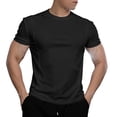 thumbnail image 1 of CHGBMOK Mens Muscle Slim T Shirts Solid Crew Neck Short Sleeve Basic Top Lightweight Stretch Gym Workout Athletic Tee Shirt, 1 of 5