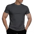 thumbnail image 1 of CHGBMOK Mens Muscle Slim T Shirts Solid Crew Neck Short Sleeve Basic Top Lightweight Stretch Gym Workout Athletic Tee Shirt, 1 of 5