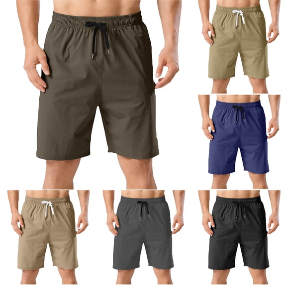 CHGBMOK Mens Shorts Drawstring Elastic Waist Casual Shorts Quick Dry Athletic Workout Shorts Summer Lightweight Outdoor Shorts