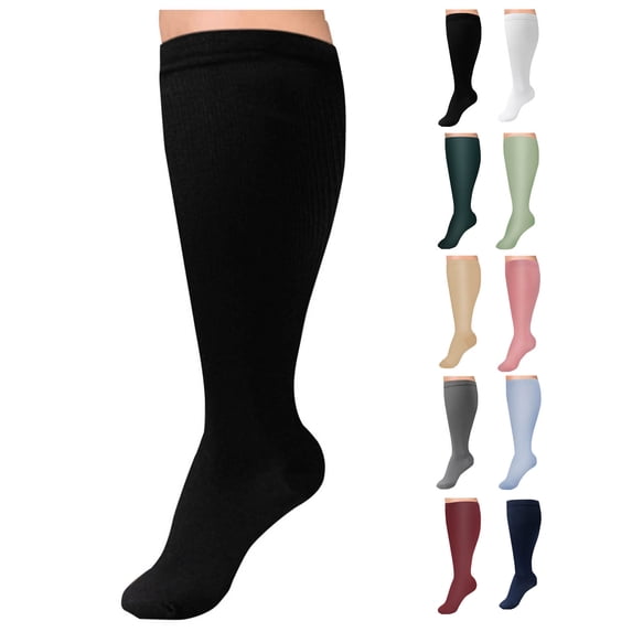 CHGBMOK Mens Socks Casual Solid Running Fitness Plus Extra Large Nylon Nurse High Socks on Clearance