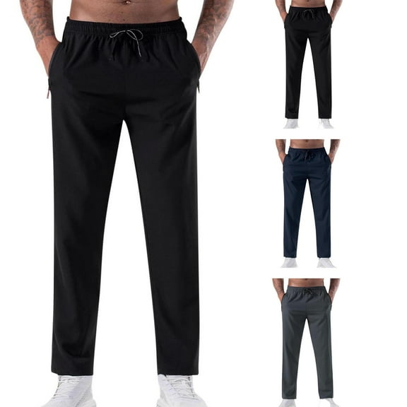 CHGBMOK Mens Sweatpants Fleece Wide Leg Sweatpants with Pockets Open Bottom Workout Sweatpants for Men Sizes XS-2XL