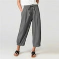 thumbnail image 1 of CHGBMOK Plus Size Capris for Women Casual Loose Capri Pants With Pockets Elastic Waist Comfortable Ankle-Length Pants, 1 of 5