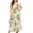 thumbnail image 1 of CHGBMOK Plus Size Dresses for Women 2024 Boho Sleeveles Sundresses Floral Print Ruffle Hem Maxi Dress Casual Beach Party, 1 of 8