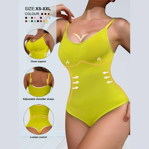 Plus Size Women One-piece Swimsuit Sexy Skinny Bathing Suit, Halter Top Bikini Bottom (Yellow,L) on Clearance