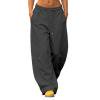 thumbnail image 1 of CHGBMOK Plus Size Women's Baggy Sweatpants Curved Wide Leg Pants Drawstring Elastic Waistband Pants with Side Pockets, 1 of 7