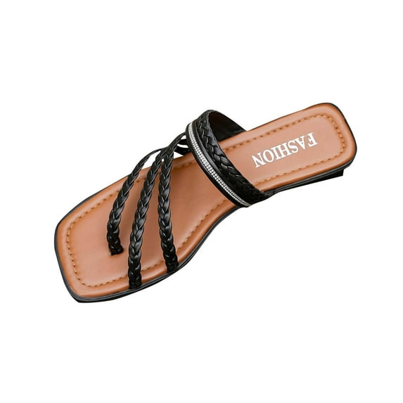 CHGBMOK Sandals for Women 2025 Solid Color Wrap-Around Spring and Summer New Flat Flip Flops Sizes 35-43