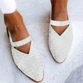 thumbnail image 1 of CHGBMOK Sandals for Women Pointed Flat Shoes Weave Casual Shoes Solid Comfortable Sandals Shoes, 1 of 4