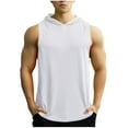 thumbnail image 1 of CHGBMOK 1 Pack: Men's Sleeveless Hoodie Tank Top Fitness Dry Fit Active Athletic Pullover Sweatshirt (Available in Big & Tall) (White ,XL), 1 of 4