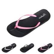 CHGBMOK Flip Flops for Women Rubber Sandals Beach Summer Casual Comfortable PU Strap