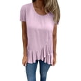 thumbnail image 1 of CHGBMOK Shirts for Women Crew Neck T Shirts Short Sleeve Tees Lightweight Summer Tops 3XL, 1 of 9
