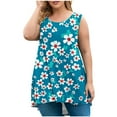 thumbnail image 1 of CHGBMOK Plus Size Tank Tops for Women Tunic Sleeveless Shirts Dressy Casual Floral Blouses Loose Summer Tops, 1 of 5
