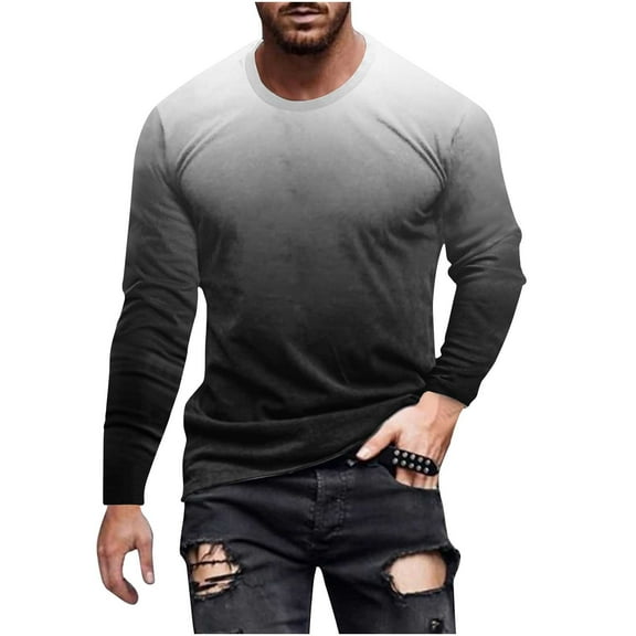 CHGBMOK T Shirts for Man Soft Lightweight Long Sleeve Casual Basic Tee Shirt,Sizes S-5XL