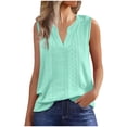 thumbnail image 1 of CHGBMOK Tank Top for Women V Neck Sleeveless T Shirts Trendy Eyelet Loose Basic Tank Spring Summer Beach Vacation Outfits, 1 of 9