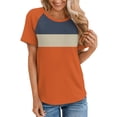 thumbnail image 1 of CHGBMOK Women's T Shirts Short Sleeve Color Block/Solid Tops Casual Summer Tees, 1 of 5