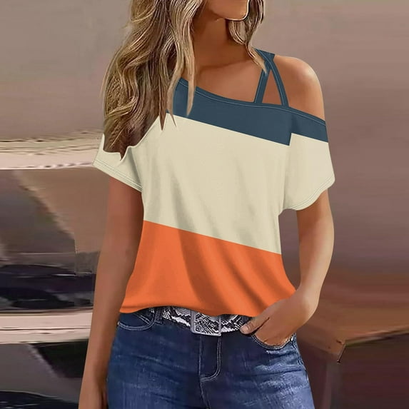 CHGBMOK Trendy Queen Womens Summer Tops Short Sleeve T Shirts for Women Solid Color Camisole Sleeveless Loose Tank Blouses