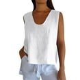 thumbnail image 1 of CHGBMOK White Tank Top Woman Fashion Summer Round-Neck Sleeveless Solid Casual Tank Tops Blouse Sizes S-5XL, 1 of 7