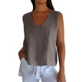 thumbnail image 1 of CHGBMOK White Tank Top Woman Fashion Summer Round-Neck Sleeveless Solid Casual Tank Tops Blouse Sizes S-5XL, 1 of 7