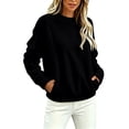 thumbnail image 1 of CHGBMOK Women Crew Neck Sweater Long Sleeve Oversized Pullover Tops Ribbed Hem Solid Color Knit Casual Sweaters, 1 of 5