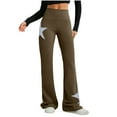 thumbnail image 1 of CHGBMOK Women Flare Yoga Pants High Waisted Leggings Tummy Control Workout Sports Casual Athletic Pants, 1 of 9