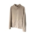 thumbnail image 1 of CHGBMOK Women Fleece Jacket Stand Collar Long Sleeve Full Zip Lightweight Coat Casual Loose Fit Outerwear with Pockets, 1 of 6