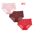 thumbnail image 1 of CHGBMOK Women High Waisted Lace Mesh Underwear Sexy Plus Size Briefs Clearance 3 Pack M-3XL, 1 of 3