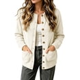thumbnail image 1 of CHGBMOK Women Plus Size Round Neck Knit Cardigan Sweater Long Sleeve Button Down Casual Open Front Coat with Pockets Lightweight Fall Winter Outerwear, 1 of 8