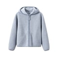thumbnail image 1 of CHGBMOK Women Sherpa Fleece Hooded Jacket Full Zip Up Long Sleeve Cropped Outerwear Loose Fit Casual Warm Coat, 1 of 7