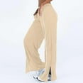 thumbnail image 1 of CHGBMOK Women Sweatpants Stripes High Waisted Athletic Casual Pants Wide Leg Split Baggy Workout Trousers Pants Lightweight Cozy, 1 of 9