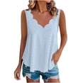 thumbnail image 1 of CHGBMOK Women Tank Top V Neck Sleeveless T Shirts Trendy Eyelet Basic Tank Spring Summer Solid Loose Fit Casual Tops, 1 of 8