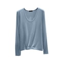thumbnail image 1 of CHGBMOK Women Thermal Long Sleeve Shirts Crew Neck Loose Tunic Tops Casual Solid Base Layer Tees, 1 of 6