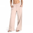 thumbnail image 1 of CHGBMOK Women Wide Leg Sweatpants with Pockets High Waisted Drawstring Casual Pants Solid Cozy Lounge Jogger Pants, 1 of 6
