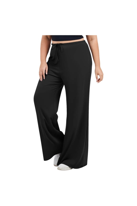 Women Yoga Pants Drawstring Wide Leg High Waist Stretch Athletic Yoga Pants Casual Gym Workout Sweatpants