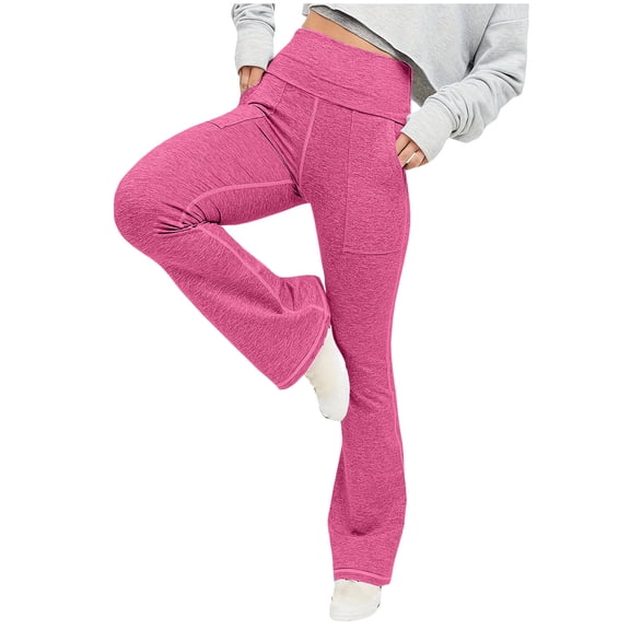 CHGBMOK Women Yoga Pants High Waisted Tummy Control Casual Sweatpants with Pockets Flare Leggings Workout Pants