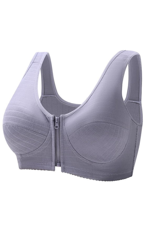 Women Zip Front Bras Seamless Wireless Bras Push Up Beauty Back Bras Support Yoga Exercise Athletic Bras