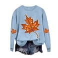 thumbnail image 1 of CHGBMOK Women's Casual Sweatshirt Crew Neck Long Sleeve Pullover Autumn Maple Leaf Print Shirt, 1 of 5