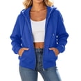 thumbnail image 1 of CHGBMOK Women's Fall Hoodies Raglan Sleeve Fleece Sweatshirt Long Sleeve Zip Front Casual Jacket with Pockets, 1 of 9