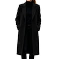 thumbnail image 1 of CHGBMOK Women's Long Coat Notched Lapel Single Button Casual Overcoat Warm Long Sleeve Fall Winter Outerwear Jacket with Pockets, 1 of 9