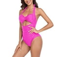 thumbnail image 1 of CHGBMOK Women's One Piece Swimsuits Tummy Control Cutout High Waisted Bathing Suit Wrap Backless 1 Piece Swimsuit, 1 of 4