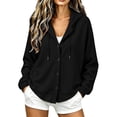 thumbnail image 1 of CHGBMOK Women's Plus Size Hooded Cardigan Lightweight Button Down Cardigan Long Sleeve Soft Knit Sweater Jacket, 1 of 8