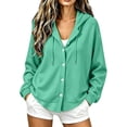 thumbnail image 1 of CHGBMOK Women's Plus Size Hooded Cardigan Lightweight Button Down Cardigan Long Sleeve Soft Knit Sweater Jacket, 1 of 9