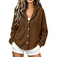 thumbnail image 1 of CHGBMOK Women's Plus Size Hooded Cardigan Lightweight Button Down Cardigan Long Sleeve Soft Knit Sweater Jacket, 1 of 9