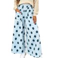 thumbnail image 1 of CHGBMOK Women's Polka Dot Wide Leg Pants Elastic High Waist Loose Casual Trousers Pull On Flowy Palazzo Pants with Pockets, 1 of 7