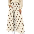 thumbnail image 1 of CHGBMOK Women's Polka Dot Wide Leg Pants Elastic High Waist Loose Casual Trousers Pull On Flowy Palazzo Pants with Pockets, 1 of 7