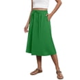 thumbnail image 1 of CHGBMOK Women's Summer Skirts Casual A-Line Drawstring High-Waisted Midi Skirt with Pockets, 1 of 6